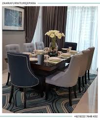 Ruang dapur dan ruang makan sering kali dijadikan satu, selain dikarenakan faktor luas lahan yang tidak apapun alasan anda dalam membuat dapur dan ruang makan terbukayang jadi satu, aspek. Meja Makan Modern Minimalis 8 Kursi Jual Furniture Murah Meja Makan Modern Meja Makan Set Ruang Makan