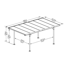Palram Verona 5000 9 Ft 9 In W X 16 Ft 5 In L X 7 Ft H Carport With Bronze Polycarbonate Roof Panels 702754 The Home Depot In 2020 Polycarbonate Roof Panels Roof Panels Aluminum Carport