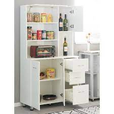 Lifeart cabinetry anchester white plywood glass door stock assembled wall kitchen cabinet (30 in. Basicwise White Kitchen Pantry Storage Cabinet With Doors And Shelves Qi003729l The Home Depot