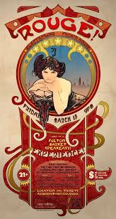 Rouge Poster For French Vaudeville Show In Chicago This Poster Is An Art Nouveau Styled Print Using The Sty Art Nouveau Poster Vintage Poster Art Poster Art