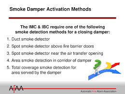 Fire, smoke, and combination fire and smoke dampers are used in two general categories if an area smoke detection system is used, the smoke control system has a relay connected in place of engineered smoke control system dampers roughly 80% of fire and smoke dampers are installed. Fire Alarm Interface Of Smoke Dampers Ppt Download