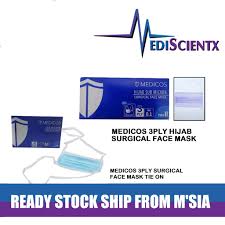 Face mask, n95 face mask, surgical face mask, 3 ply face mask, cotton face mask, mouth mask online on sale at best price by wholesalers, dealers, manufacturers & suppliers available across india. Medicos Hijab Sub Micron Surgical Face Mask Tie On Head Loop 50pcs Purple Blue Shopee Malaysia