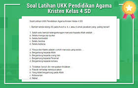 Soal Latihan Ukk Pendidikan Agama Kristen Kelas 4 Sd Idn Paperplane