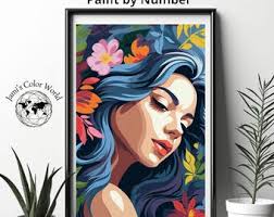 Kit elegante de pintura facial femenina por número, color fácil por número,  experiencia relajante de pintura en color