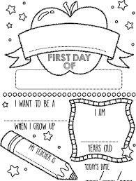 Thank you for being a teacher! Send Your Child Back To School With A Coloring Page To Remember Their First Day Download T First Day Of School Pictures Kindergarten First Day School Template