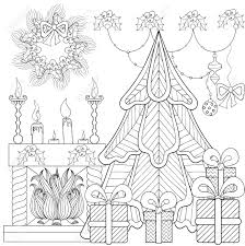 Super coloring free printable coloring pages for kids coloring sheets free. Patterned Christmas Home Interior With Fireplace Christmas Tree Royalty Free Cliparts Vectors And Stock Illustration Image 64962522