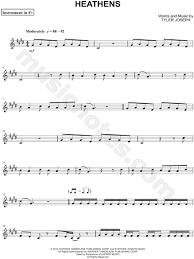 Twenty One Pilots Heathens Eb Instrument Sheet Music Alto Or Baritone Saxophone In C Minor Transposable Download Print Viola Sheet Music Saxophone Sheet Music Sheet Music