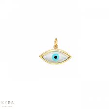 Forever creations 18k gold over silver 2.00 ct. 18k Gold Evil Eye Pendant