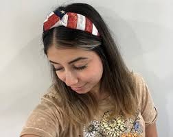 Stars and Stripes Kariertes Kariertes Top Knot Stirnband