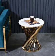 Traditional coffee table sporting dark finish steel frame and tempered glass top insert. Creative Marble Sofa Side Table Living Room Coffee Table Stainless Steel Frame Center Table Home Furniture Simple End Tables Buy At The Price Of 180 60 In Aliexpress Com Imall Com