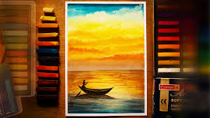 Drawing Landscape Scenery For Kids And Beginners Using Soft Pastel Ship Drawing Step By Step Easy Visual Art This is a landscape painting of a beautiful scenery drawing step by step.