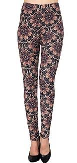 Galleon Viv Collection Plus Size Printed Brushed Leggings