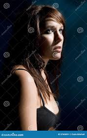 Afraid girl stock image. Image of mood, scary, fear, shadow