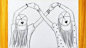 See more ideas about desene artistice, desen persoane, desen. How To Draw Best Friends Girls Easy Drawings For Girls Pencil Art Youtube