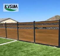WPC Fence Outdoor Water-proof Exterior 3D Embossing Wood Grain Fence Panel  Boards Wind Resistance Composite Fence