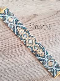 Bracelet Tisse En Perles Miyuki Motif Dentelles Modele Tres Elegant Couleu Bracelet Den Orgu Bileklik Modelleri Boncuk Desenleri Boncuk Dokuma Desenleri