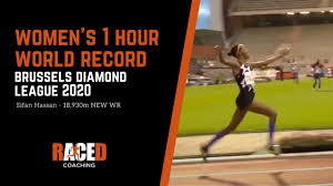 Damit unterbot sie deutlich die alte bestmarke der äthiopierin almaz ayana, die 2016 bei den olympischen spielen in rio 29:17,45 gelaufen war. New Women S 1 Hour World Record Brussels Diamond League 2020 Sifan Hassan 18 930m Youtube