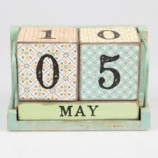Morocco Calendar Block Perpetual Year Calendar Date Desk Organiser Diy Calendar Diy Calendar Blocks Block Calendar