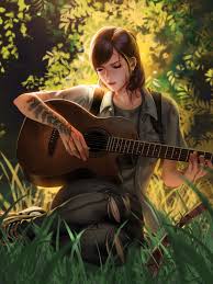 The last of us 2 ellie guitar. Wallpaper Digital Art Fan Art Illustration Liang Xing Video Games Video Game Girls Video Game Characters The Last Of Us The Last Of Us 2 Ellie Drawing Guitar Tattoo Outdoors Short