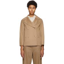 Double breasted, classic and vintage. S Max Mara Beige Wool Connie Jacket 202447f06301503