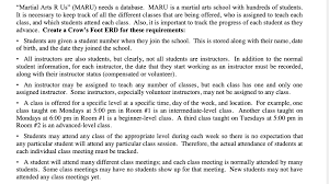 Solved Martial Arts R Us Maru Needs A Database Maru Chegg Com