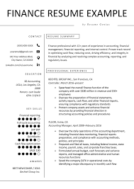 Finance Resume Sample Free Download Writing Tips