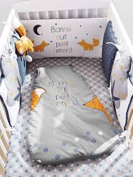 Tour De Lit Bebe Petit Renard Bleu Nuit Une Nuit En Pleine Nature Facile Avec Ce Tour De Lit U Tour De Lit Bebe Chambre Bebe Renard Decoration Chambre Bebe