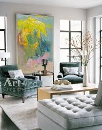 Extra Large Wall Art Abstract Green Painting Yellow Painting Etsy In 2020 Apartment Interior Living Decor Living Room Designs