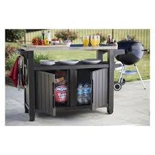 Xl Unity Outdoor Patio Prep Station With Storage Brown Keter Bbq Table Patio Storage Outdoor Patio Bar