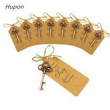 50pcs Rustic Wedding Souvenirs Skeleton Bottle Openers Tags Vintage Wedding Favors Gifts For Guest Party Favors Thank You Card Party Favors Aliexpress