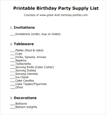 Using a party planning checklist and creating an event timeline are just some of the many things you can do to make sure everything goes smoothly. Free 7 Sample Birthday Party Checklist Templates In Pdf