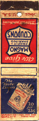 Magno Cigarettes Matchbook With Coupon Frontstriker Matchcover To Order Your Business Own Branded Matchbooks Or Matchbox Art Vintage Packaging Matchbook