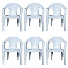 Free delivery over £40 to most of the uk great selection excellent customer service find everything for a beautiful home. 6x Indoor Outdoor White Plastic Chairs Garden Patio Armchair Stacking Heavy Duty Ebay