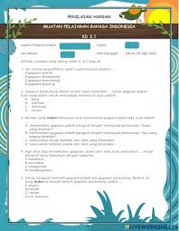 Kuis bahasa indonesia tema 1 kelas 4. Penilaian Harian B Ind Kd 3 1 Kelas 4 Worksheet
