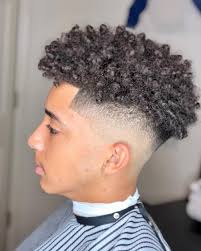 Blonde curly hair with taper fade. Curly Hair Fade