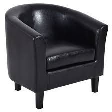 35 Off Pu Leather Single Sofa Arm Chair W Cushion Single Sofa Leather Tub Chairs Furniture