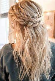 Double Crown Of Plaits And Loose Waves Braided Hairstyles For Wedding Braids For Long Hair Long Hair Styles