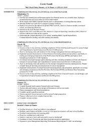 Financial planning & analysis is a growing field that supports the executive functioning by providing data, analysis, planning, and recommendations. Corporate Financial Planning Analysis Resume Samples Velvet Jobs