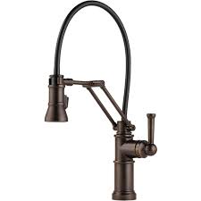 Oil rubbed bronze is a unique color which adds a nice finishing touch to the kitchen interior. Brizo 63225lf Rb Oil Rubbed Bronze Single Handle Articulating Arm Kitchen Faucet
