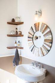 Elevated white multilevel bathroom shelving. Small Bathroom Best Wall Shelves Storage Ideas Apartment Therapy