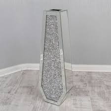 New Diamond Crush Sparkle Crystal Mirrored Vase Instock For A Fast Delive Mirror Vase Mirror Decor Mirrored Furniture Decor