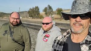 I spent the day showing subscribers Matt (L), from Ohio, and Eric, from W.  Virginia, around the Tehachapi Pass. The trains were nose to tail all day!  2/16/25.