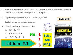 Latihan 2 1 Nomor 1 2 3 Kelas 9 Smp Mts Semester 1 Persamaan Fungsi Kuadrat Mtk Bse Halaman 81 82 Youtube