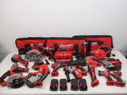 New Milwaukee M18 Series 15 Pc Cordless Power Tool Set W 4 Batteries Driver Cordless Power Tools Power Tool Set Electrician Tools