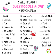 Draw Every Day This Month Join The July Doodle A Day Challenge And Get Creative With A Fun Doodle Art Journal Challenge Drawing Challenge 30 Day Art Challenge