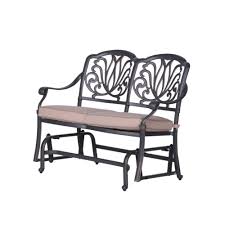 Giantex swing glider chair 48 inch with spacious space, 2 people swing lounge glider chair cozy patio bench outdoor & indoor for patio, backyard, poolside, lawn steel rocking garden loveseat (gray) 4.6 out of 5 stars. Kilmer Glider Bench With Cushions Birch Lane
