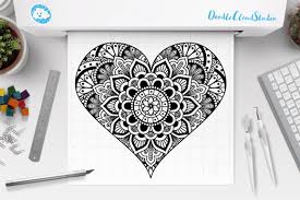 Download Heart Mandala Svg Heart Zentangle Svg Heart Svg And Png 233924 Cut Files Design Bundles