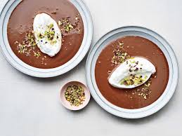 Floating Islands With Dark Chocolate Creme Anglaise And Toasted Pistachios Recipe Recipe Chocolate Creme Pistachio Recipes Wine Recipes