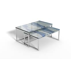 azul macaubas marmer salontafel langwerpig set salontafel marmeren salontafels tafel set