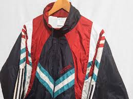 Black And Red Adidas Jacket Ultra Rare Vintage Adidas Windbreaker Jacket Multicolor Red Green Blue White Size L Adidas Windbreaker Vintage Adidas Windbreaker Jacket